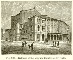 Exteriér Wagnerova divadla v Bayreuthu od English School
