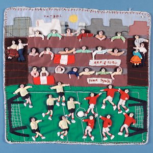 Látková koláž z fotbalového zápasu v Peru (textil) od English School