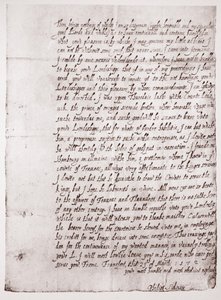 Faksimile rukopisu Philipa Sidneyse ve věku 18 let, 23. března 1572 od English School
