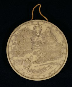 Faksimile Velké pečeti Anglie z roku 1651, zadní strana ukazuje mapu Anglie, Walesu a Irska (viz 105041 pro líc) od English School