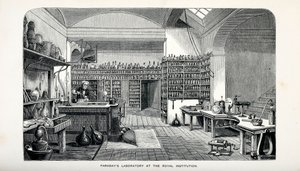 Faradayova laboratoř v Royal Institution, pub. 1870. od English School