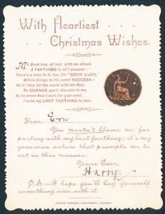 Farthing s dírou, vánoční přání od English School