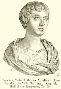 Faustina, manželka Marka Aurelia. (Busta nalezena ve vile Hadriana. Kapitol, Síň císařů, č. 39)