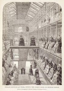 Odsouzení v práci během hodiny ticha ve věznici Brixton, z The Criminal Prisons of London a Scenes of Prison Life od Henry Mayhew (1812-87) a John Binny, 1860 od English School