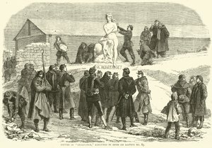 Postava odboje, popravená ve sněhu na baště č. 85, prosinec 1870 od English School