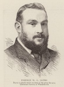 Hasič W. G. Jacobs (rytina) od English School
