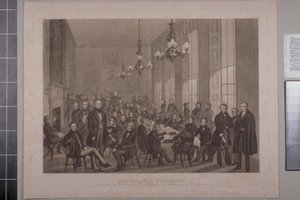 První setkání chartistů, British Coffee House na Cockspur Street, 1839 od English School