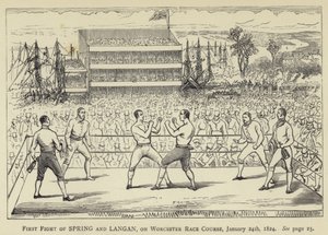 První boj jara a Langana, na závodní dráze Worcester, 24. ledna 1824 od English School