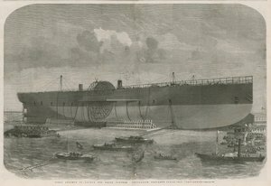 První pokus o spuštění parní lodi Leviathan společnosti Great Eastern Navigation