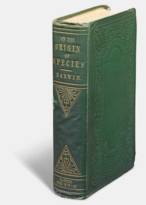 První vydání knihy „O původu druhů prostřednictvím přirozeného výběru“ od Charlese Darwina, Londýn: John Murray od English School