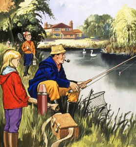 Rybář na břehu řeky od English School