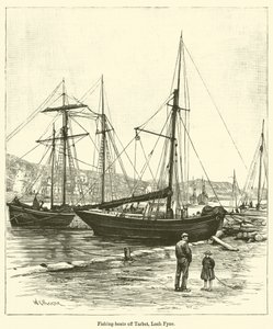 Rybářské lodě u Tarbetu, Loch Fyne (rytina) od English School
