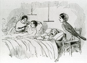 Florence Nightingale a jeden z jejích služebných andělů na Krymu od English School