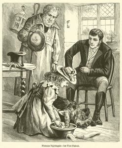 Florence Nightingale, její první pacient (rytina) od English School