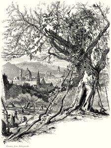 Florencie, od Bellosguardo (rytina) od English School