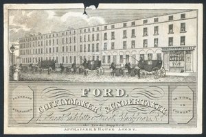 Ford, truhlář a hrobník, vizitka od English School