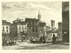 Neptunova fontána na náměstí Piazza della Signoria od English School