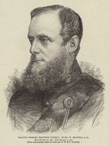Francis Charles Hastings Russell, vévoda z Bedfordu, KG (rytina) od English School