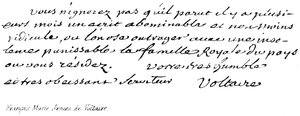 Francois Marie Arouet od Voltaira od English School