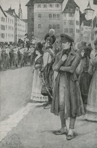 Franz Schubert poslouchá jeho hudbu od English School