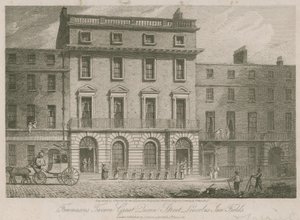 Freemasons Tavern, Great Duncan Street, Lincolns Inn Fields, Londýn od English School