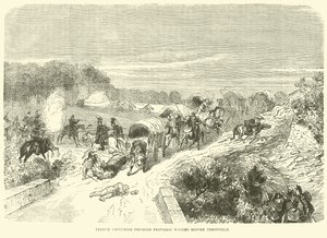 Francouzi zabírají pruské zásobovací vozy před Thionville, září 1870 od English School