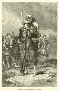 Francouzský voják v pochodovém pořadí od English School