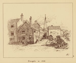 Friargate v roce 1882 (litografie) od English School