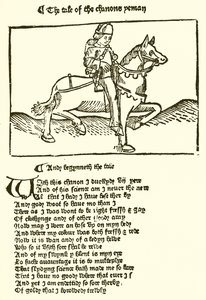 Z druhého vydání Chaucers Canterbury Tales vytištěné nakladatelstvím Caxton od English School