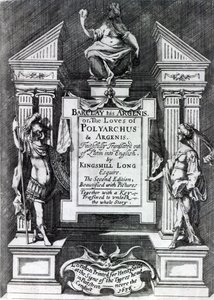 Frontispis pro Argenis od Johna Barclaye, druhé anglické vydání, 1636 od English School
