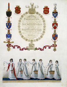 Frontispis, z „Ceremoniálu korunovace Jeho Nejsvětějšího Veličenstva krále Jiřího čtvrtého“, od Johna Whittakera, 1823 od English School