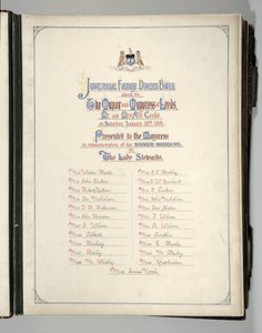 Frontispiece ze suvenýrového alba Juvenile Fancy Dress Ball, Leeds od English School