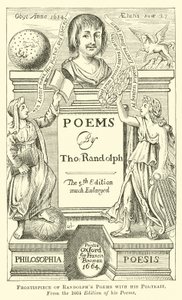 Frontispis Randolphových básní s jeho portrétem od English School
