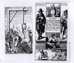 Frontispis k přesné sbírce nejvybranějších básní a písní z let 1639-1661 od English School
