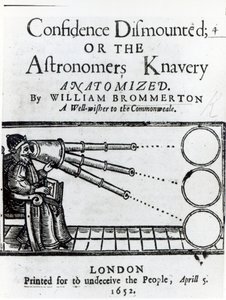 Frontispiece to Confidence sesazen; nebo The Astronomers Knavery Anatomized od Williama Brommertona, publikovaná v roce 1652 od English School