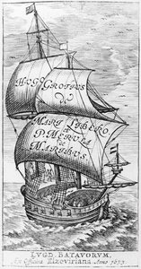 Frontispis k De Maribus liber, Hugo Grotius a Paulus van Merula de Maribus, 1633 od English School