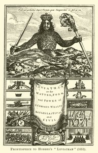 Frontispis k Hobbes Leviathan, 1651 od English School