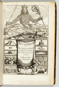 Frontispis k „Leviathan, aneb The Matter, Forme, & Power of a Common-Wealth Ecclesiasticall and Civill“ od Thomase Hobbese (1588-1679) z Malmesbury od English School
