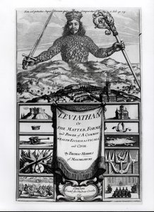 Frontispis k Leviathanovi aneb hmota, forma a moc společného církevního a občanského bohatství, 1651, Thomas Hobbes (1588-1679) z Malmesbury od English School