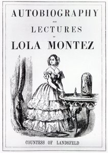 Frontispis k autobiografii a přednáškám Loly Montezové, hraběnky z Landsfeldu od English School