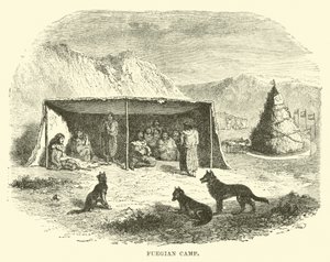Fuegian Camp, Tierra del Fuego, 1890 od English School