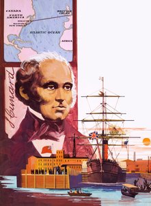 Plnou parou vpřed, průkopník atlantické osobní lodi Samuel Cunard od English School