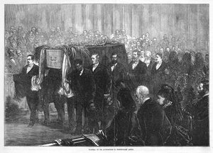 Pohřeb Dr Livingstone ve Westminsterském opatství od English School