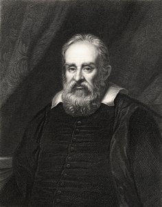 Galileo Galilei (1564-1642) z Galerie portrétů, publikoval 1833 od English School