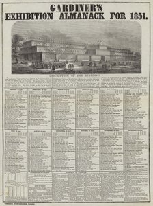 Gardiners Exhibition Almanack pro rok 1851 od English School