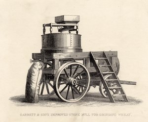 Garrett and Sons vylepšený kamenný mlýn na mletí pšenice od English School