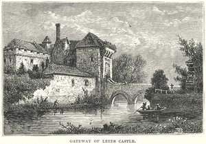 Brána hradu Leeds (rytina) od English School