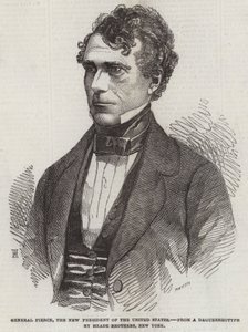 General Pierce, nový prezident Spojených států (rytina) od English School