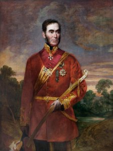 Generál Sir Richard Dacres (olej na plátně) od English School