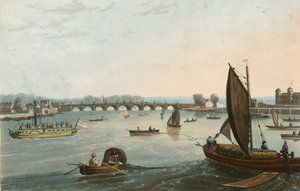 Celkový pohled na starý Vauxhall Bridge od English School